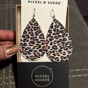 Nickel & Suede New “Snow Leopard” Earrings
